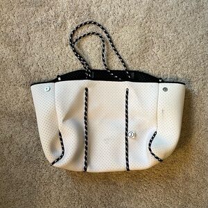 White and Black Tote Bag